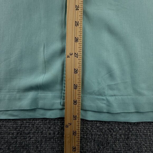 Tommy Bahama All Silk Light Blue Short Sleeve Button Up Shirt Hawaii Solid XL - Picture 4 of 16